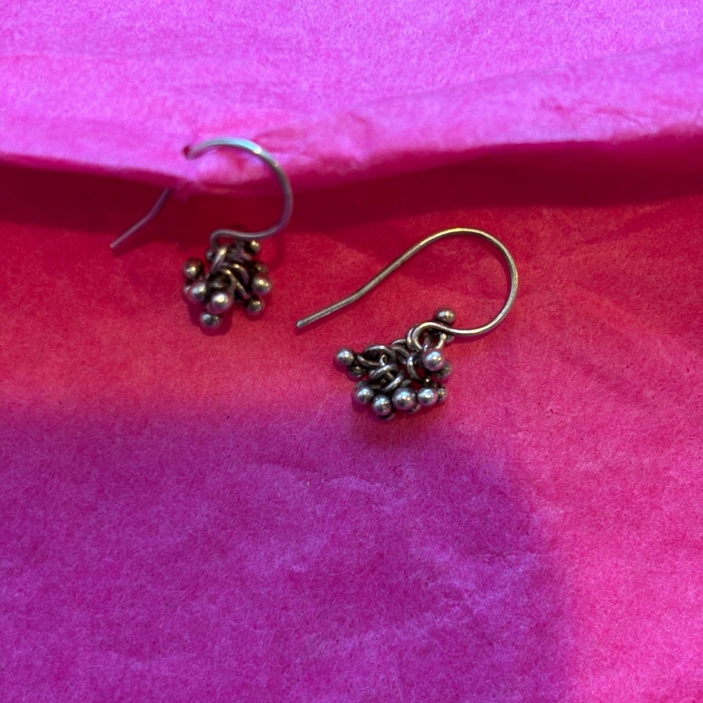 Silver Cluster Earrings
